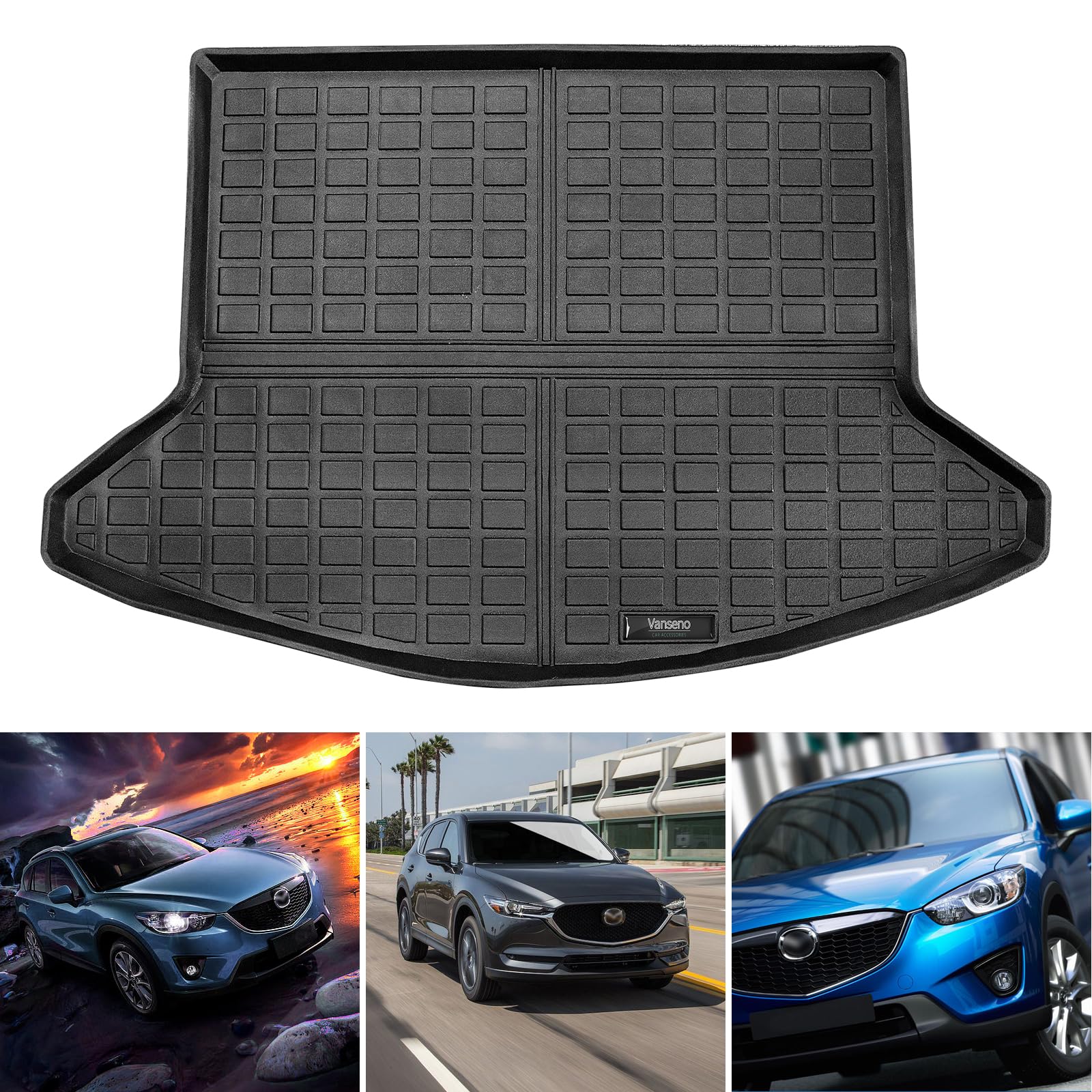 Vanseno Cargo Mat Compatible with 2024 Toyota Grand Highlander Trunk Liners  Rear Cargo Liner Trunk Mat for Toyota Grand Highlander Accessories 3D