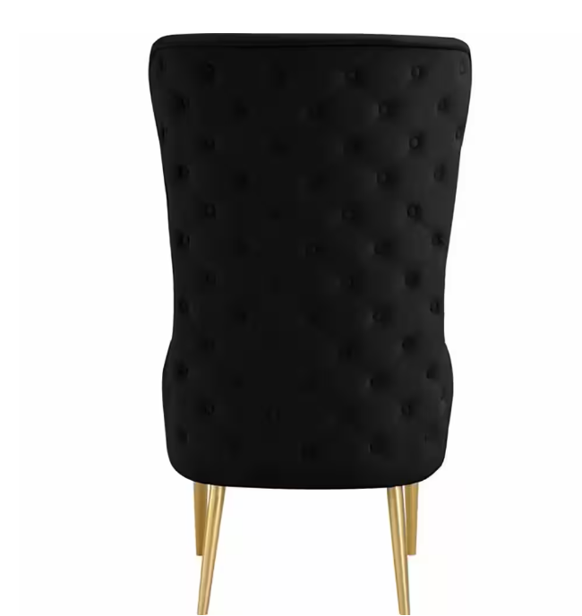 Black Velvet Arm Chair (Set of 1)