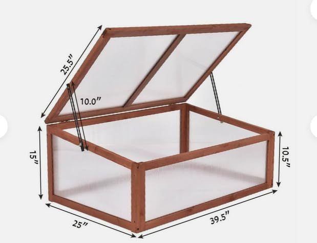 Small Greenhouse W/ Foldable Transparent Top, Adjustable Stays, Easy Installation, Portable Wooden Mini Greenhouse for GardenIndoor Outdoor