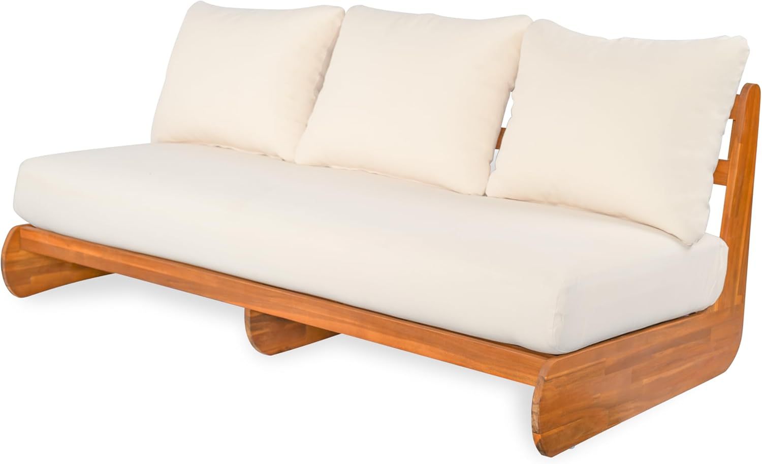 All Weather Conversation Sectional Sofa Set with 3 Seater Sofa and 2 Club Chairs, Low-Profile 5 Seater Design