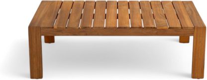 4-Pieces Acacia Wood Patio Furniture Set, All-Weather Sectional Sofa Set w/ 2 Chairs, Loveseat & Coffee Table