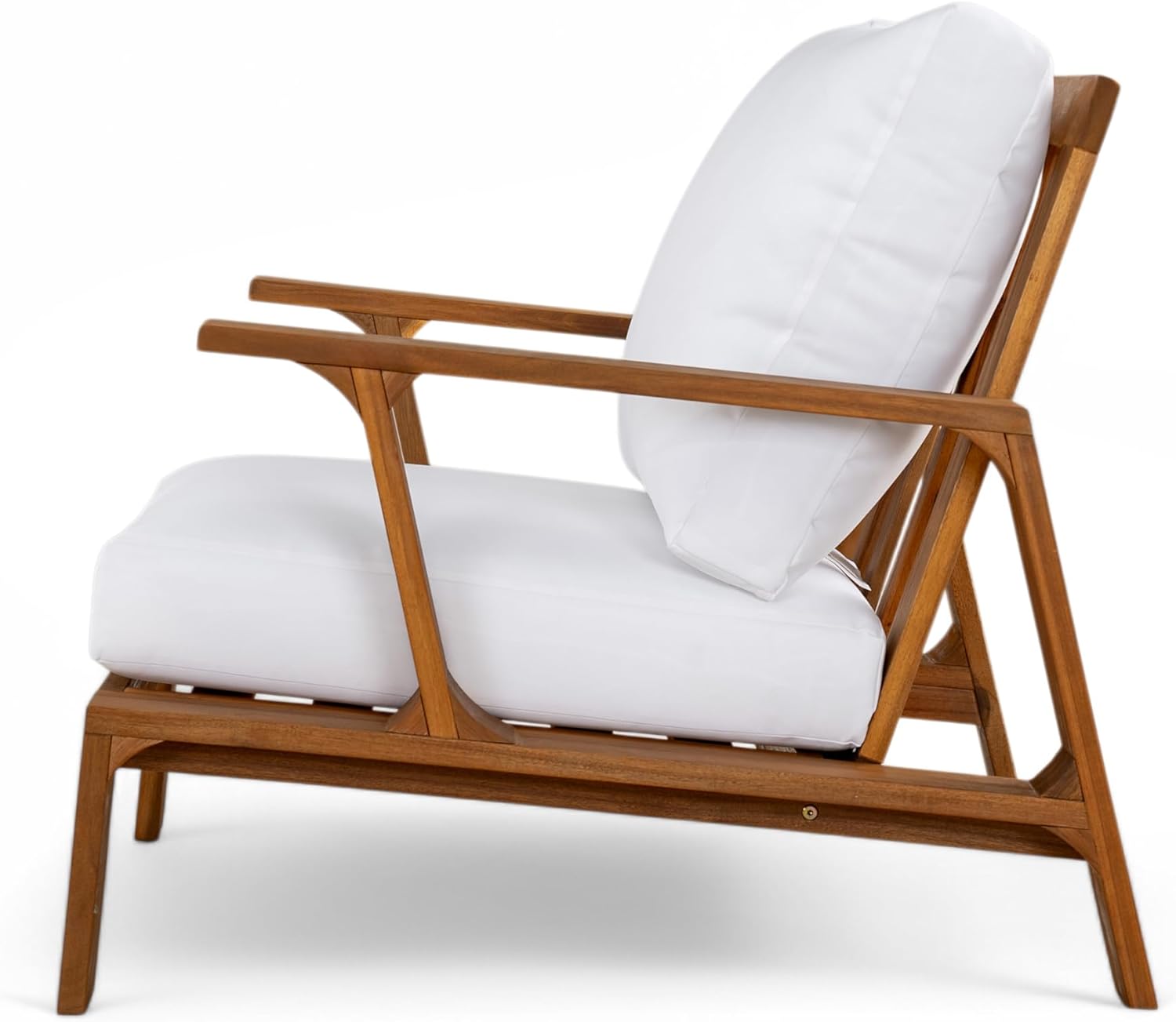 4-Pieces Acacia Wood Patio Furniture Set, All-Weather Sectional Sofa Set w/ 2 Chairs, Loveseat & Coffee Table