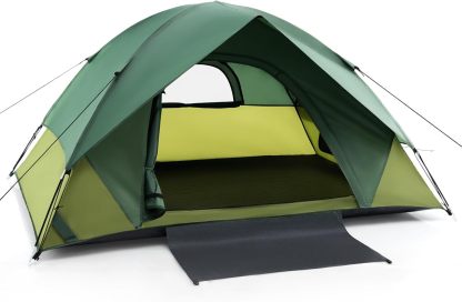 2-Person Camping Tent with Removable Rain Fly, Outdoor Tent with Double-Layer Door, 2 Mesh Windows, Carrying Bag, Portable Tent for Camping, Hiking, Traveling