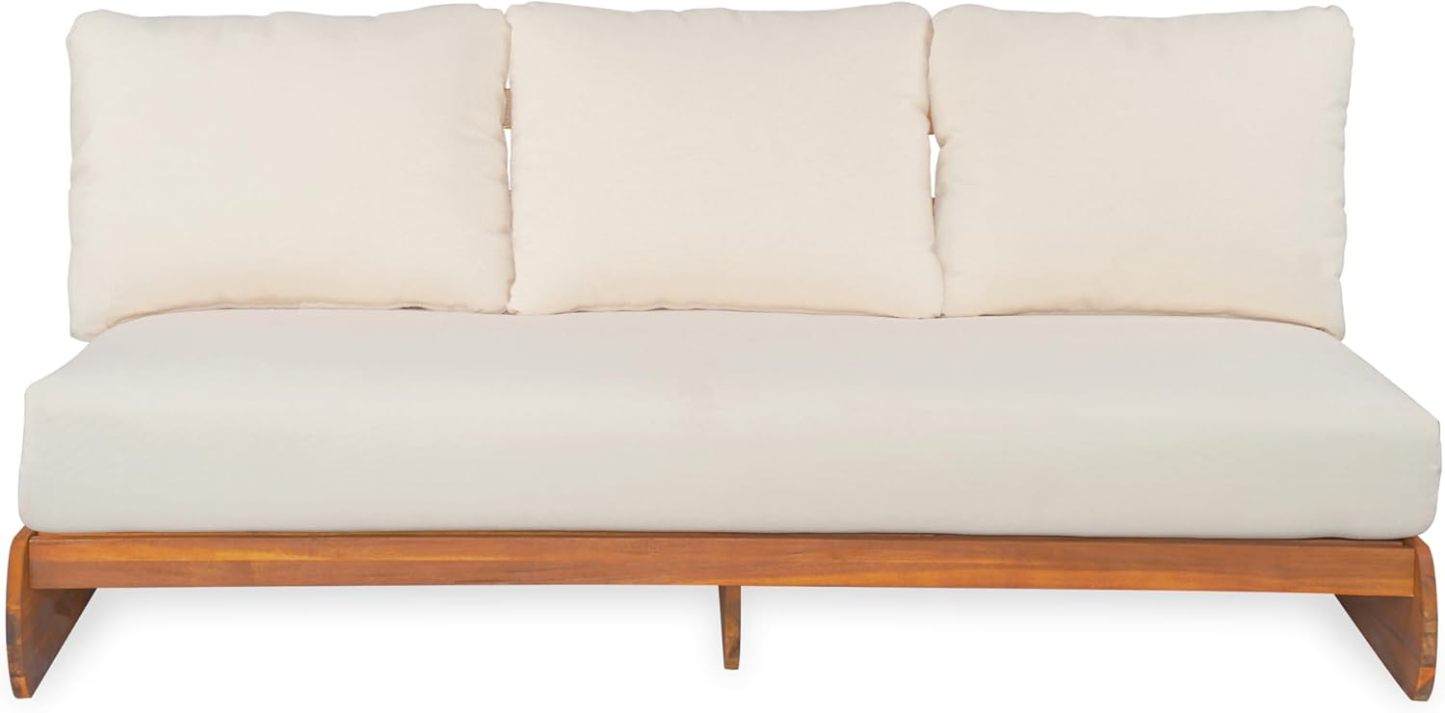 All Weather Conversation Sectional Sofa Set with 3 Seater Sofa and 2 Club Chairs, Low-Profile 5 Seater Design