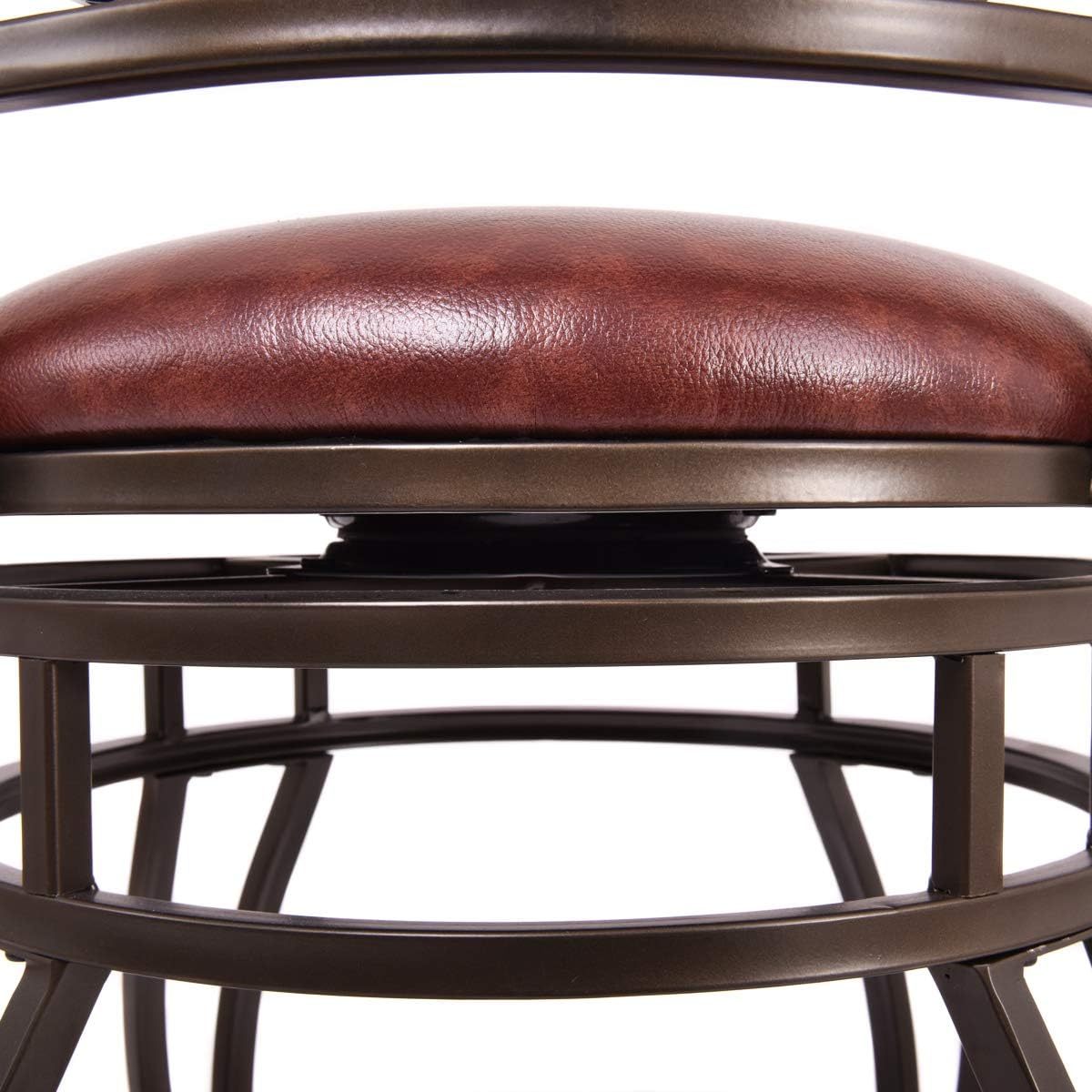 Bar Stools Set of 2, 360 Degree Swivel Counter Height Bar Stools with Leather Padded Seat & Back for Bistro Dining Kitchen Patio, 30" Height Seat Bar Stool Chairs for Kitchen Island