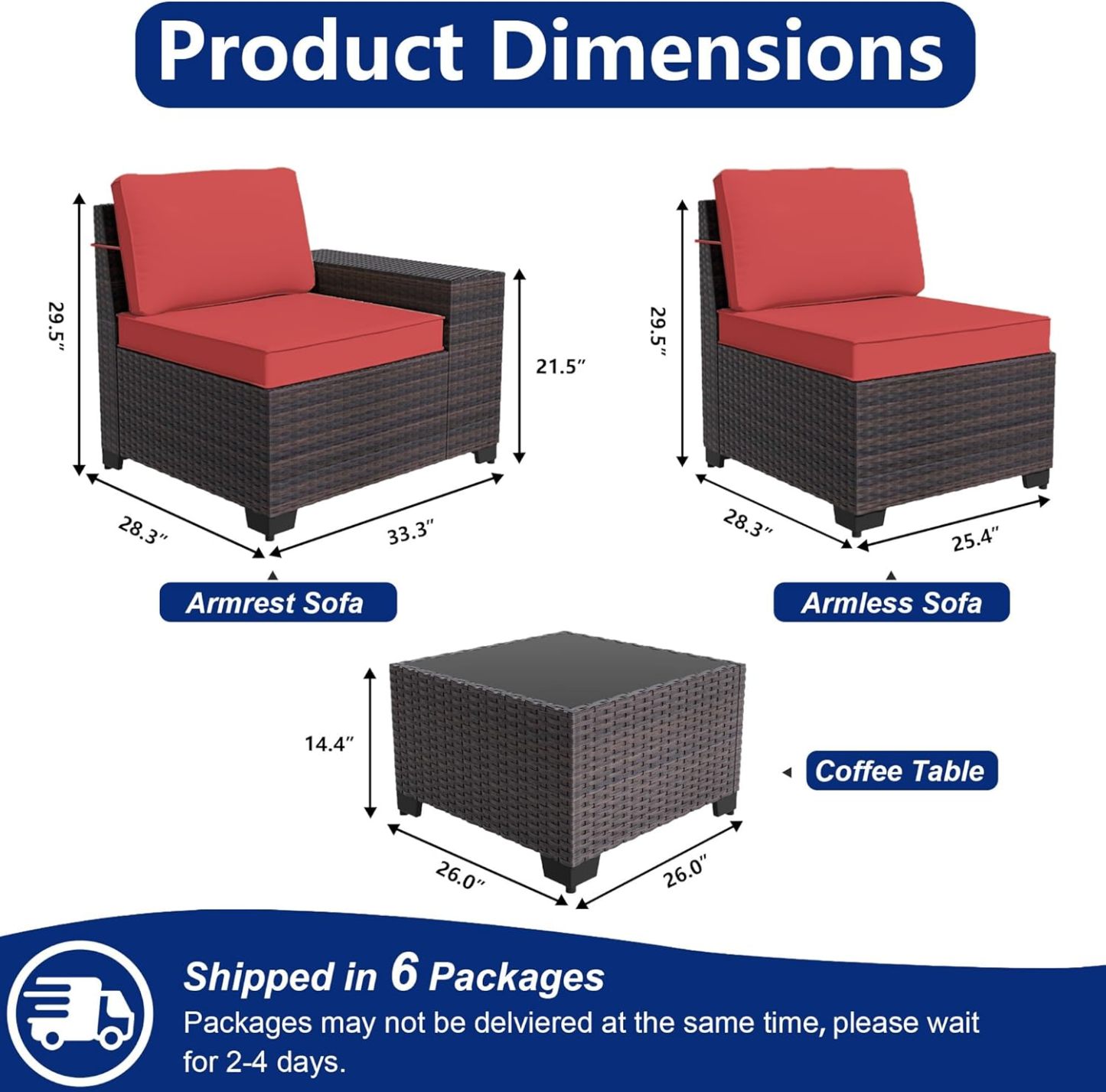 12 Pieces Outdoor Sectional Furniture High Backrest Patio Sofa, All-Weather PE Rattan Patio Conversation Set