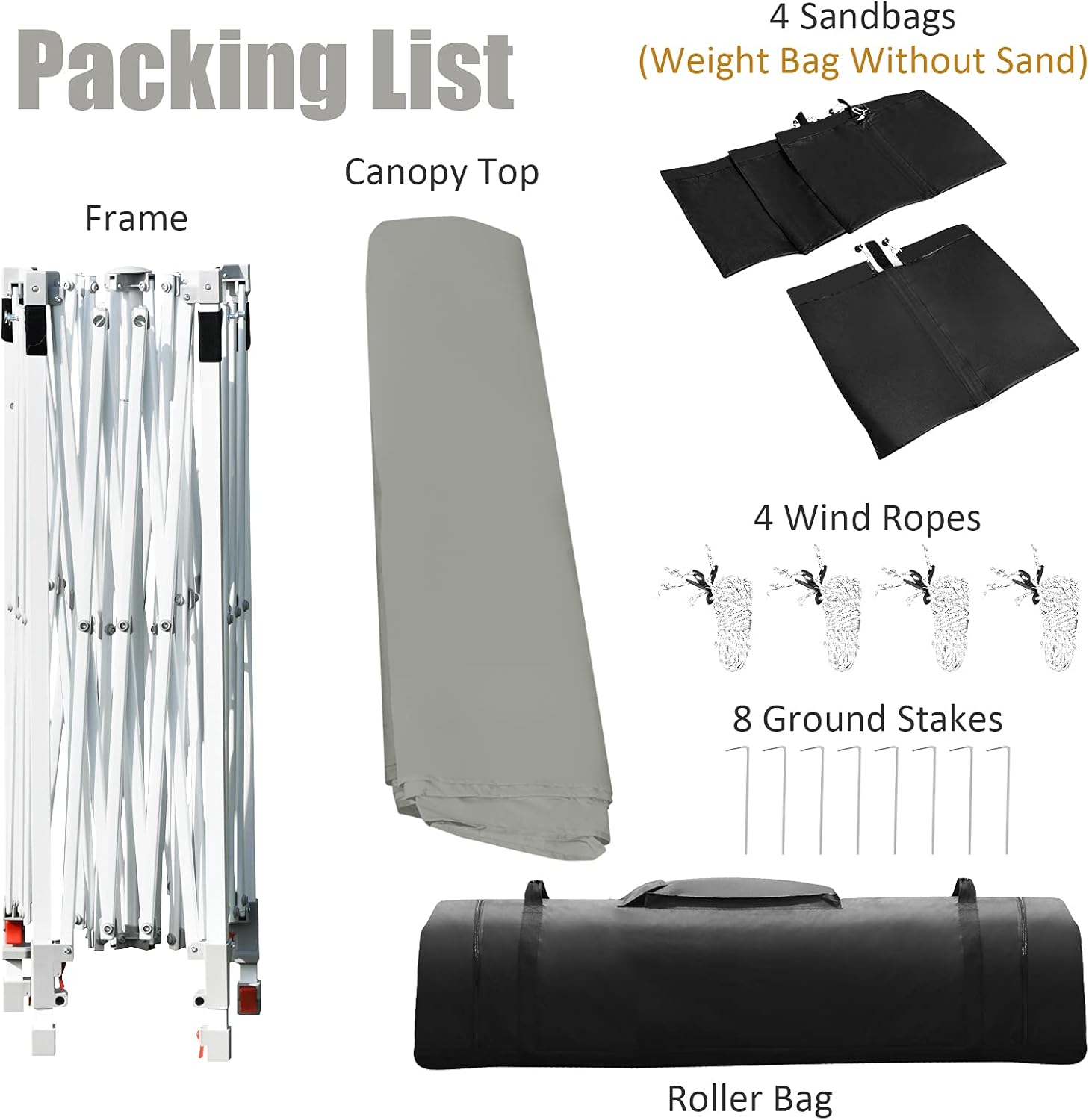 Pop Up Canopy Folding Tent with Roller Bag Patio Instant Canopy with Dual Half Awnings, 3 Adjustable Height Outdoor Shelter Pavilion for Business Party Beach