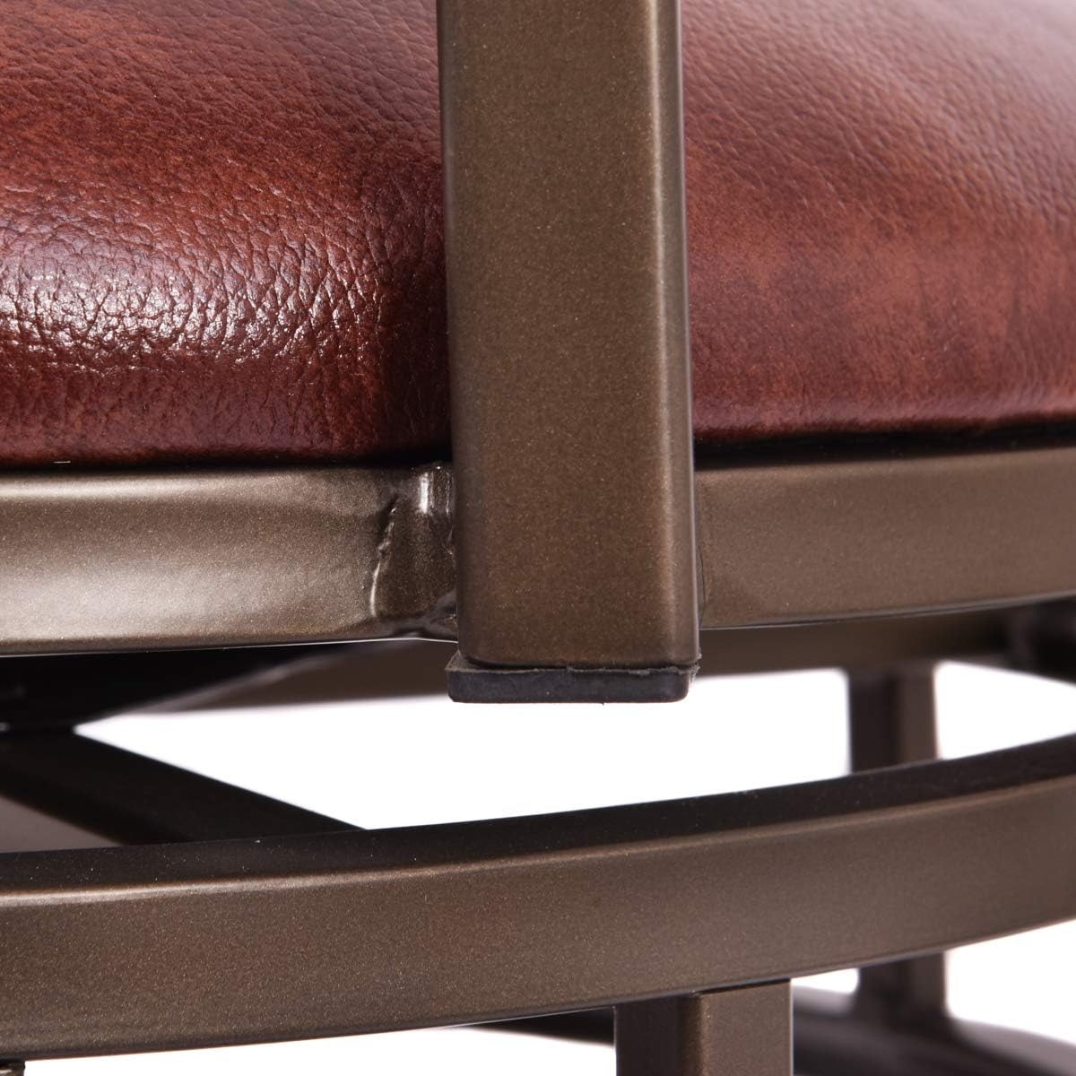 Bar Stools Set of 2, 360 Degree Swivel Counter Height Bar Stools with Leather Padded Seat & Back for Bistro Dining Kitchen Patio, 30" Height Seat Bar Stool Chairs for Kitchen Island