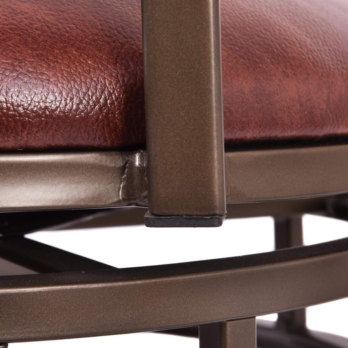 Bar Stools Set of 2, 360 Degree Swivel Counter Height Bar Stools with Leather Padded Seat & Back for Bistro Dining Kitchen Patio, 30" Height Seat Bar Stool Chairs for Kitchen Island