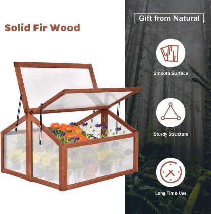 Cold Frame Greenhouse, Small Greenhouse with Foldable Transparent Top, Adjustable Stays & Easy Installation, Portable Mini Greenhouse for Indoor Outdoor Garden