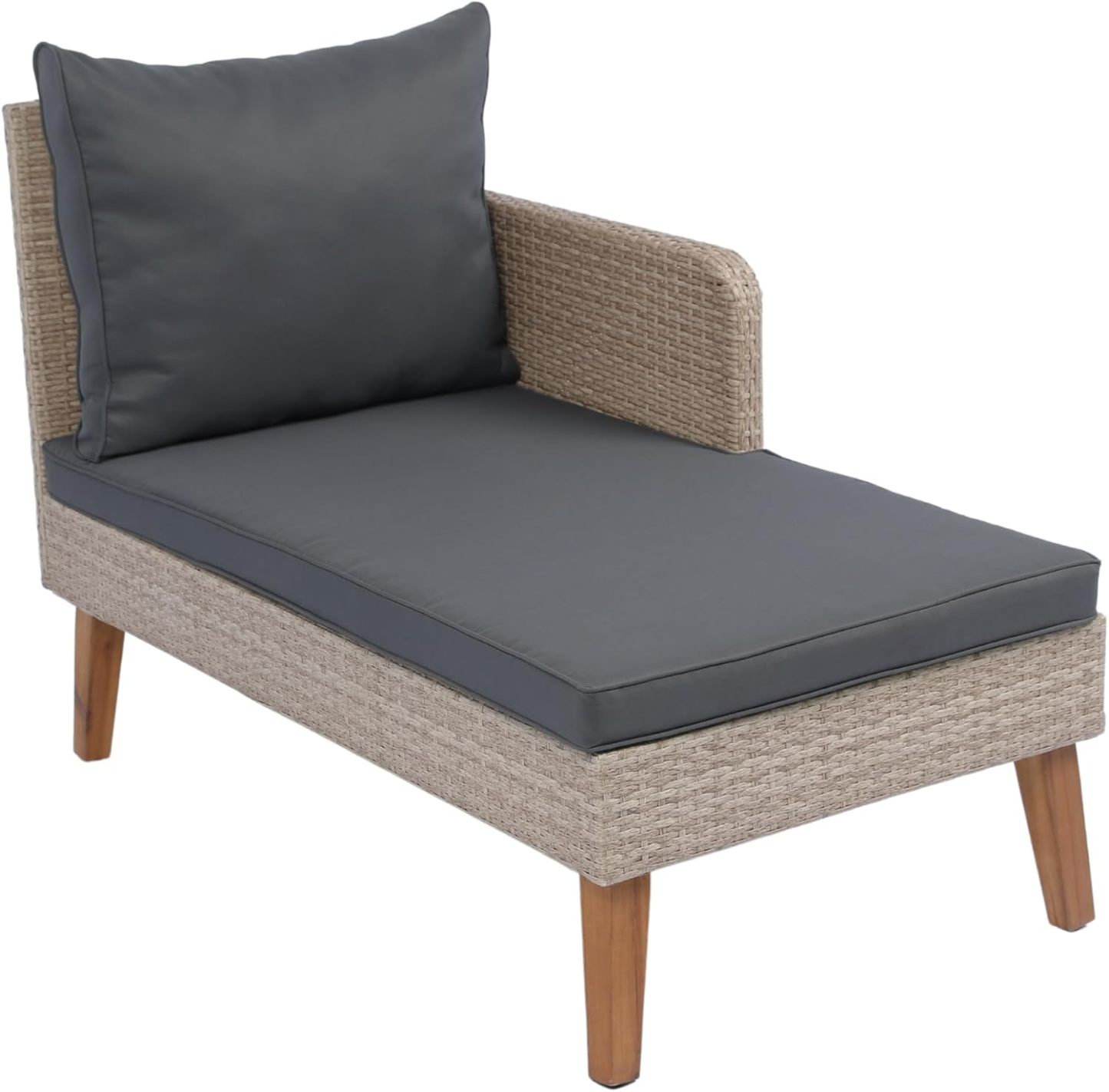 3-Piece Patio Sectional Sofa Set - Garden Patio Outdoor Conversation Set Wicker Rattan Outdoor Furniture Sofa Set
