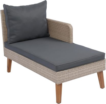 3-Piece Patio Sectional Sofa Set - Garden Patio Outdoor Conversation Set Wicker Rattan Outdoor Furniture Sofa Set