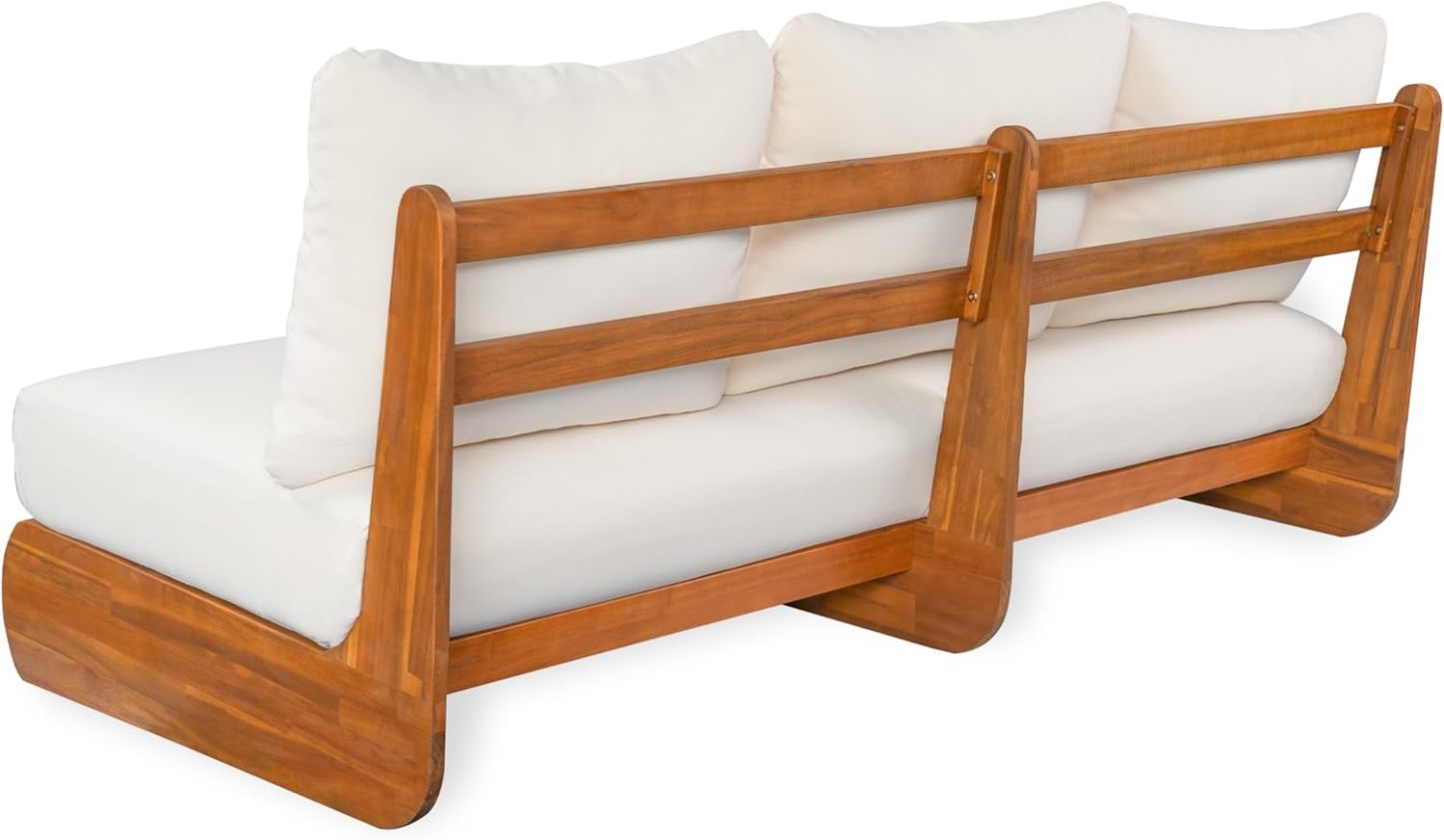 All Weather Conversation Sectional Sofa Set with 3 Seater Sofa and 2 Club Chairs, Low-Profile 5 Seater Design