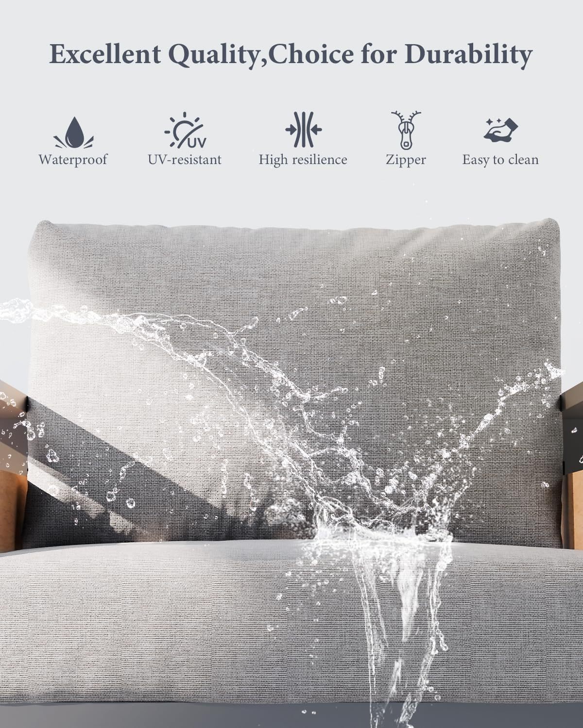 5-Piece Metal Modern Outside Sectional Conversation Lawn Furniture