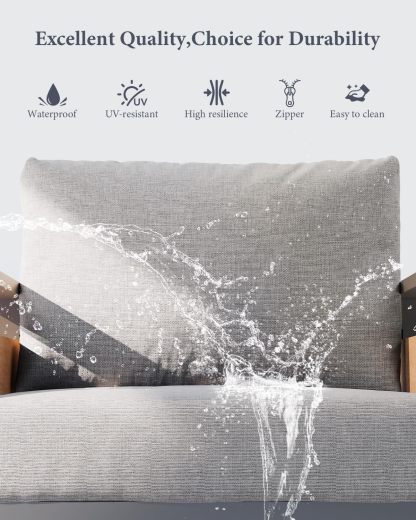 5-Piece Metal Modern Outside Sectional Conversation Lawn Furniture