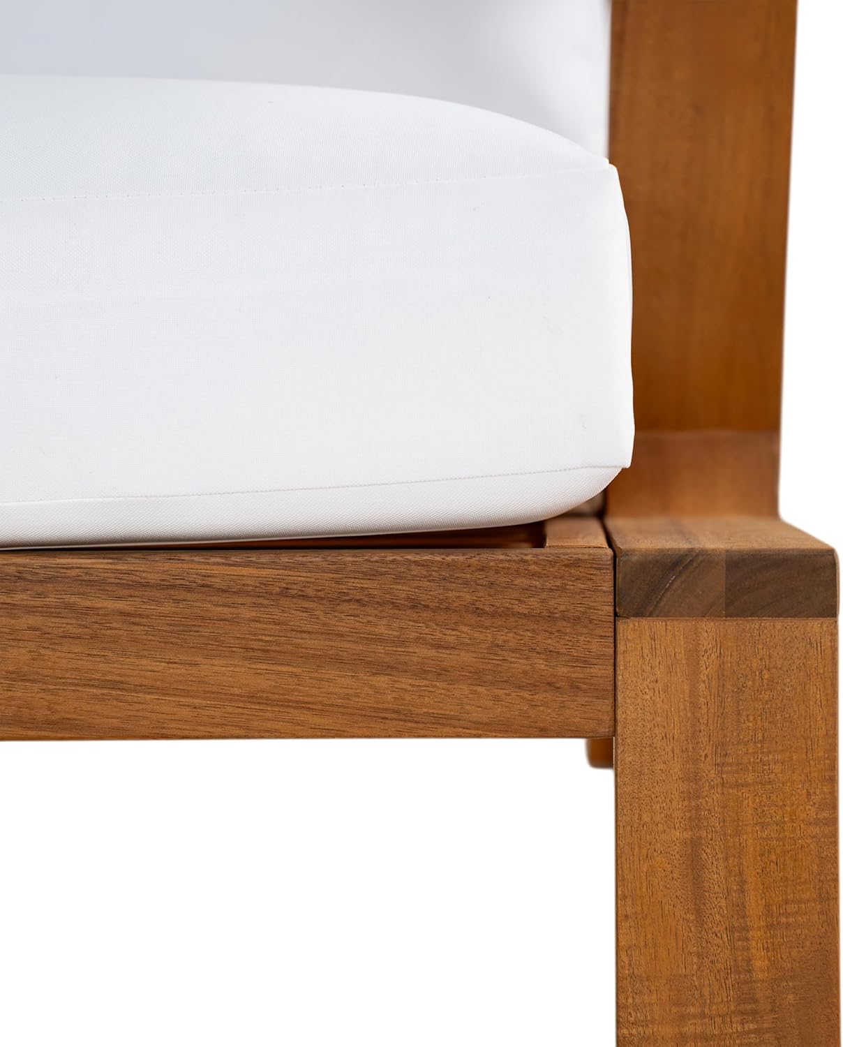 4-Pieces Acacia Wood Patio Furniture Set, All-Weather Sectional Sofa Set w/ 2 Chairs, Loveseat & Coffee Table