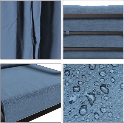 5-Piece Aluminum Armrest Sofa, Modern Outdoor Living Room Set with 55000 BTU Propane Aluminum Fireplace