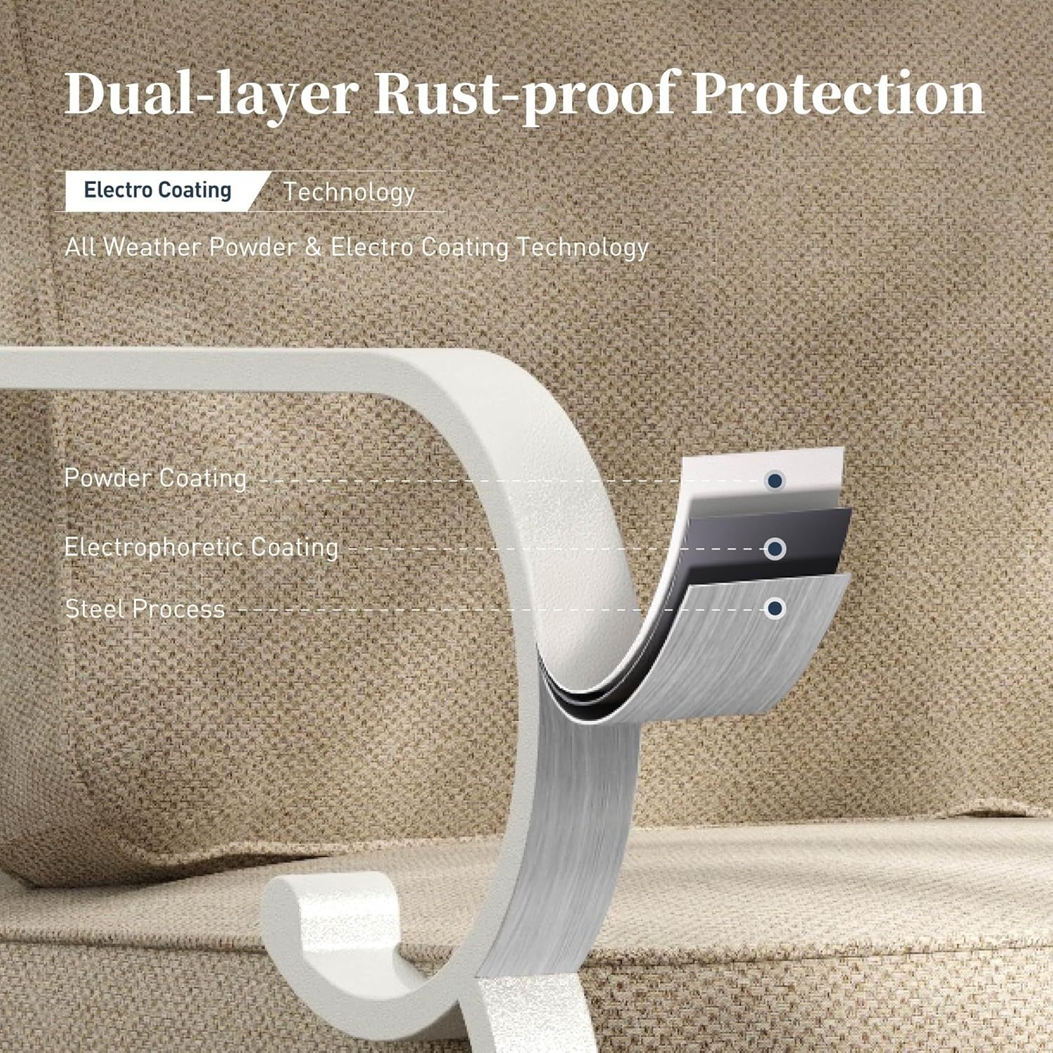 4 PCS Metal Outdoor Patio Furniture Set, Patio Conversation Set 1 3-seater Sofa, 2 Rocking Chairs with 5.75" Extra Thick Cushion and Coffee Table