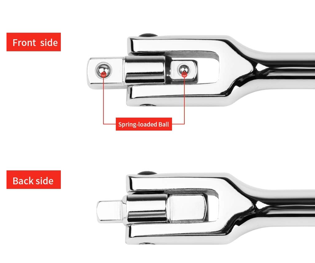 1/2-Inch and 3/8-Inch Drive Dual-drive 24-Inch Breaker Bar Flex Handle