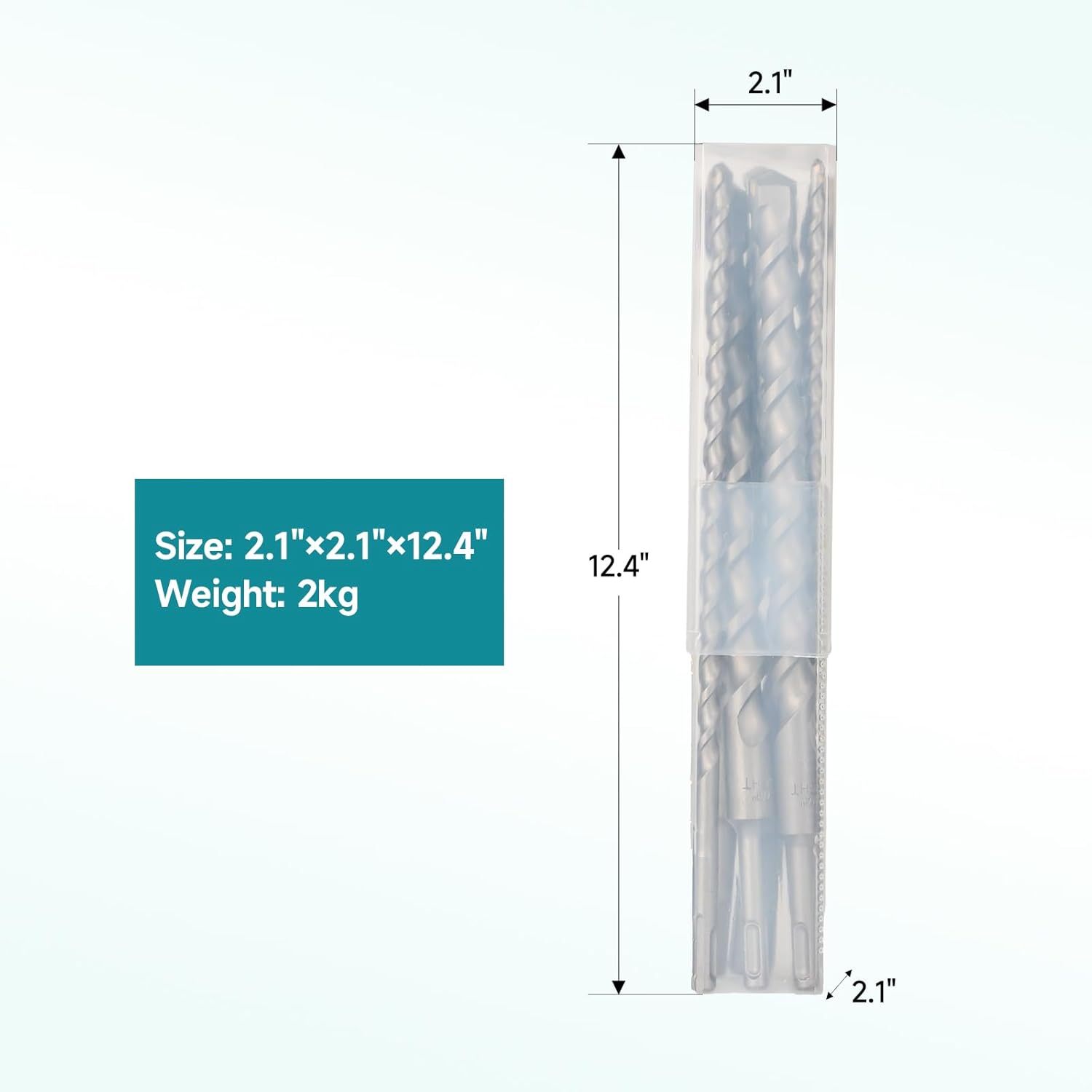 8Pcs SDS Plus Concrete Drill Bit Set – 12" Long Carbide Masonry Bits (1/4", 5/16", 3/8", 1/2", 5/8", 3/4", 7/8", 1") – Includes 1/2 & 5/8 Concrete Drill Bit, Long Bits for Brick & Stone