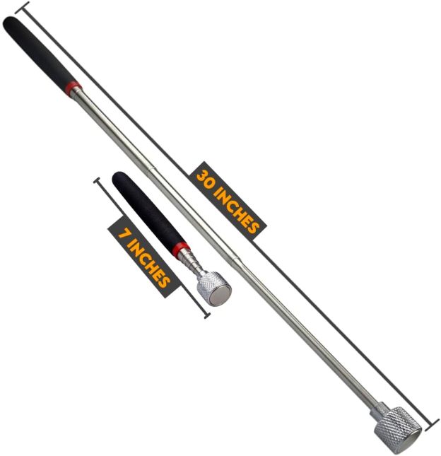 30-inch Telescoping Magnetic Pick-Up Tool, Extendable Magnetic Wand Pickup Tool for Mechanics, Household, Office & Industry