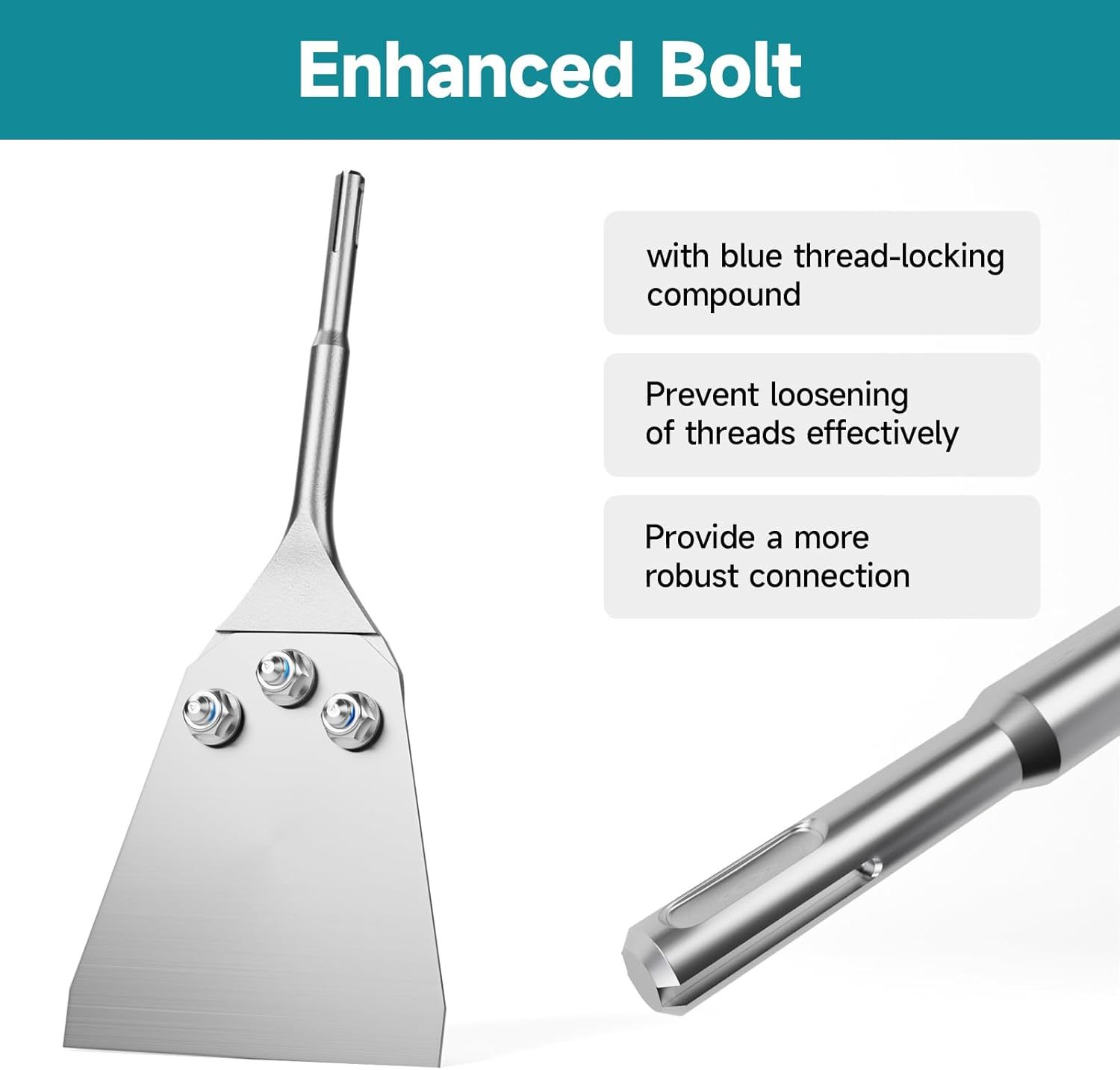 11 Inch Long SDS Plus Shank Floor Scraper, 5 Inch Wide 40 Cr Thin-Set Scaling Chisel, Removal Tools for Thin-Set Mortar Tile Adhesive