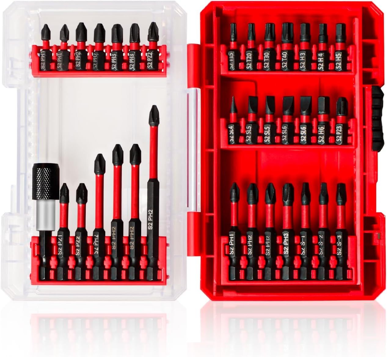 35Pcs Screwdriver Bits Set S2 Steel Screwdriver Impact Kit With a Storage Case