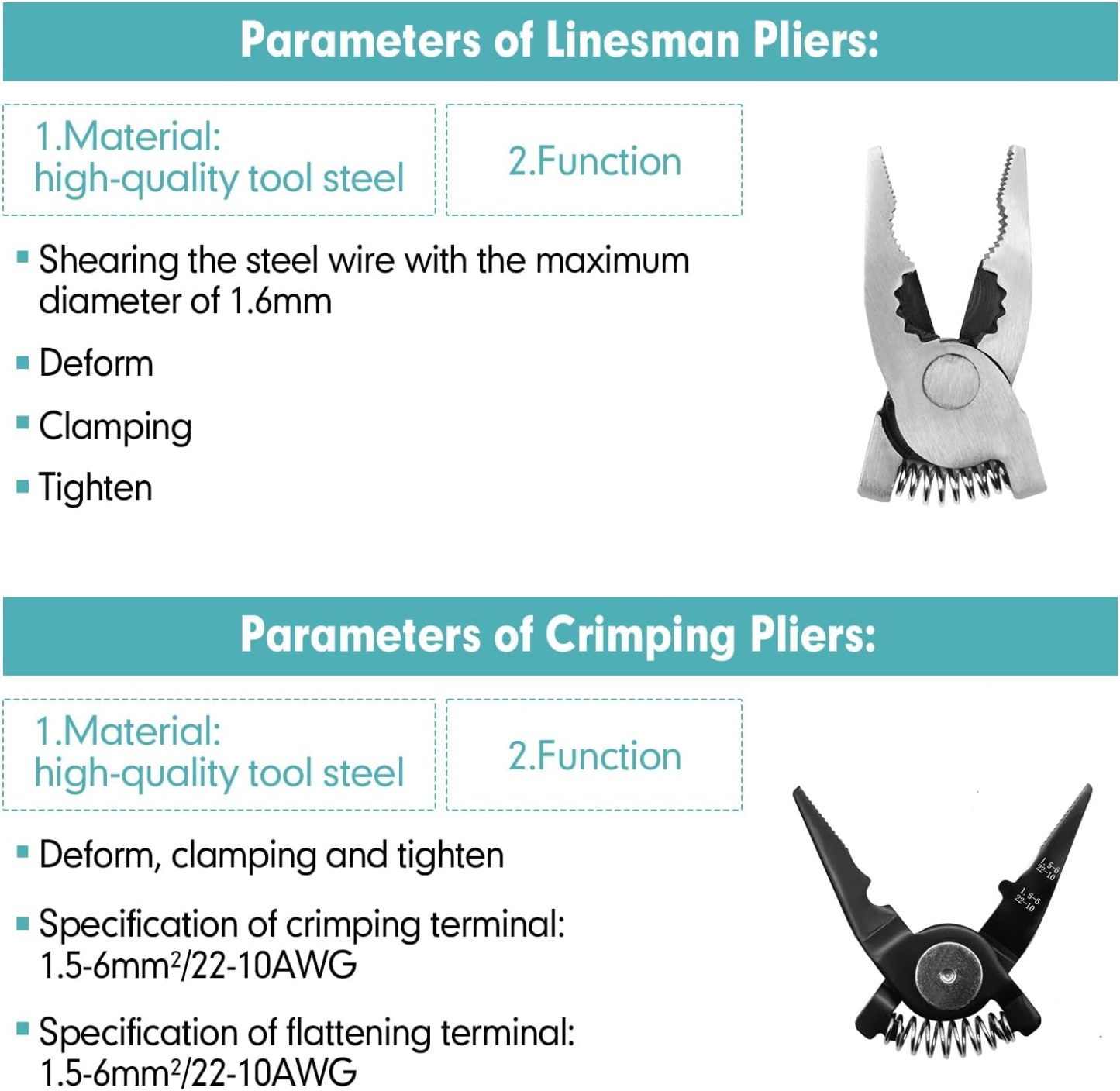 5 IN 1 Multifunctional Plier Tool Set - Wire Stripper, Crimping Plier, Cable Cutter, Electrician Scissors - 8 Inch Kit with Storage Case
