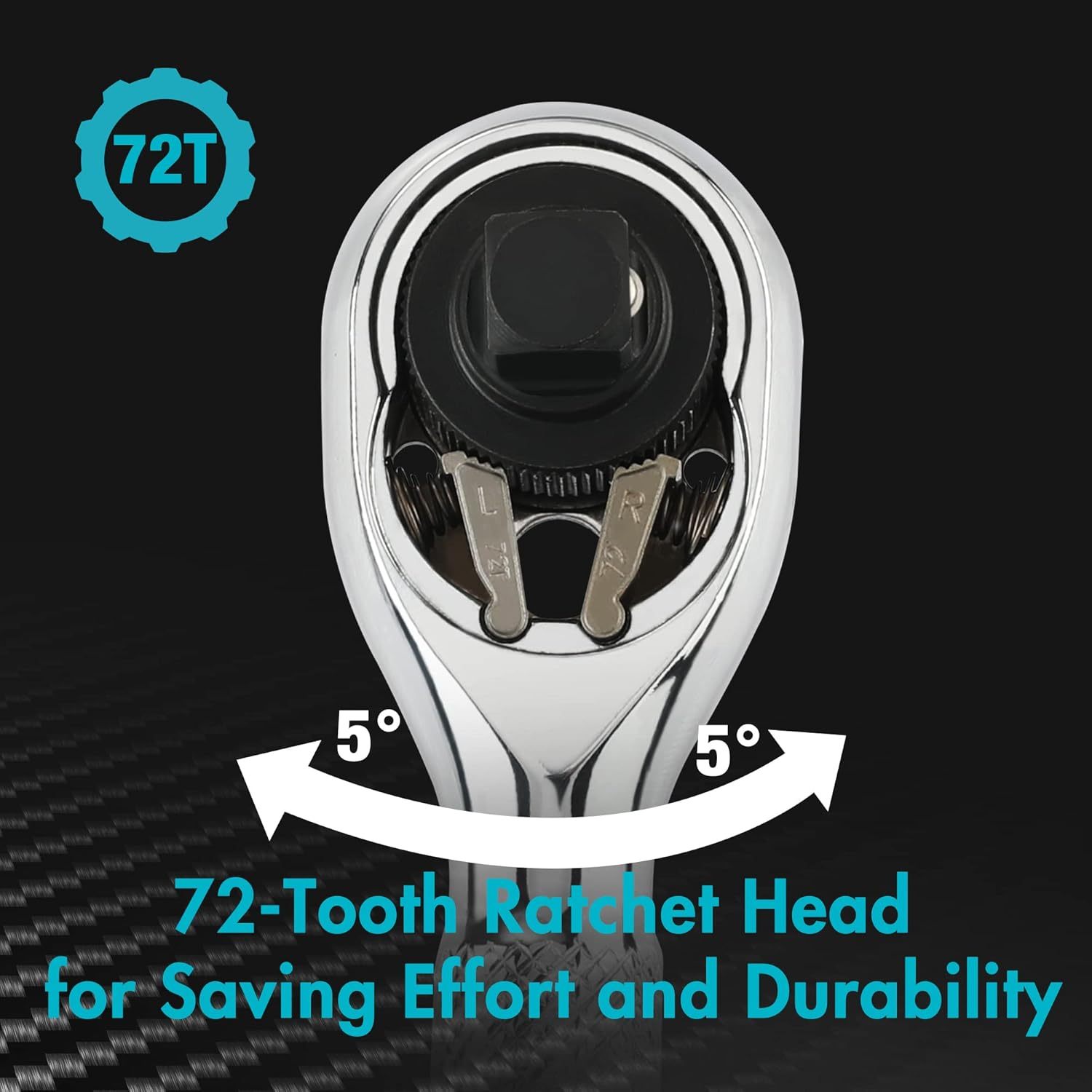 1/4-Inch Stubby Ratchet Wrench, Socket&Bit Driver, 72-Tooth, Chrome Alloy Made, Chrome Plated Finish