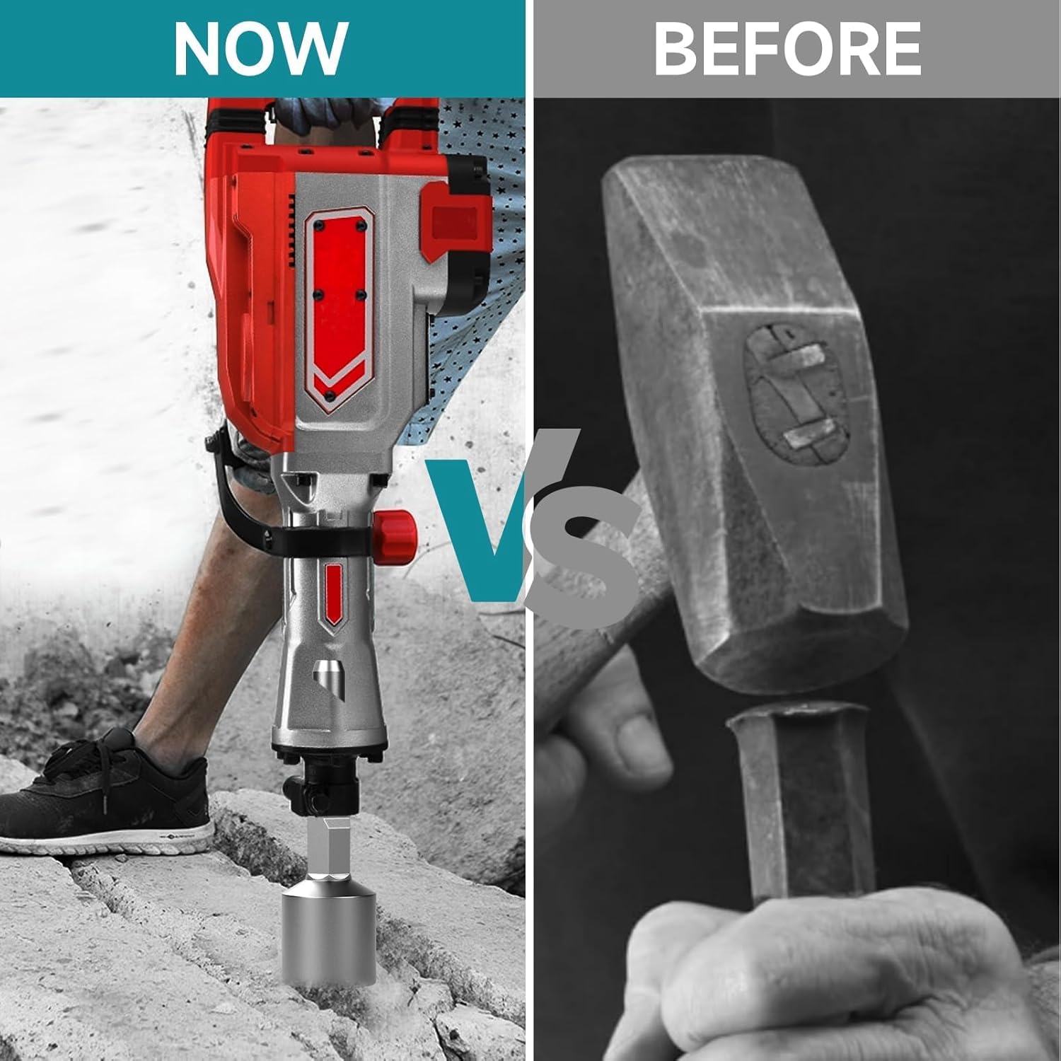 65A Shank T-Post Driver, 2 Inch Diameter Head, 8-2/3 Inches Long Ground Rod Driver, 40Cr Post Adapter, Ideal for Driving T Posts, Fence Posts and Ground Rods