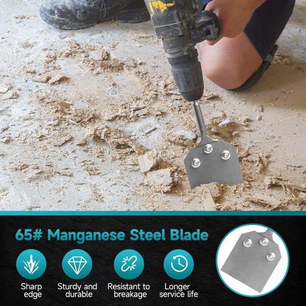 4 Inch Wide SDS-Plus Shank Floor Scraper Chisel, Tile & Thin-set Scaling - 4 In. x 10 In. Alloy Steel Bit Chisel for Cleaning Thin-set Mortar Tile Adhesive