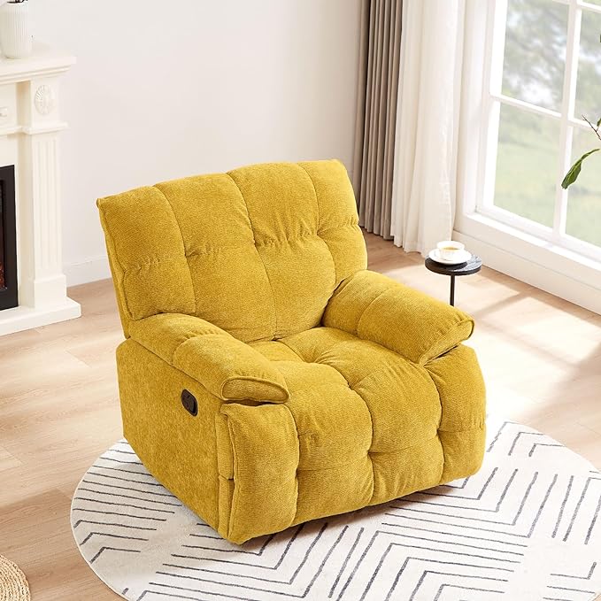 Swivel Rocker Recliner Chair, 360 Degree Swivel Chair Manual Recliner Single Sofa Couch