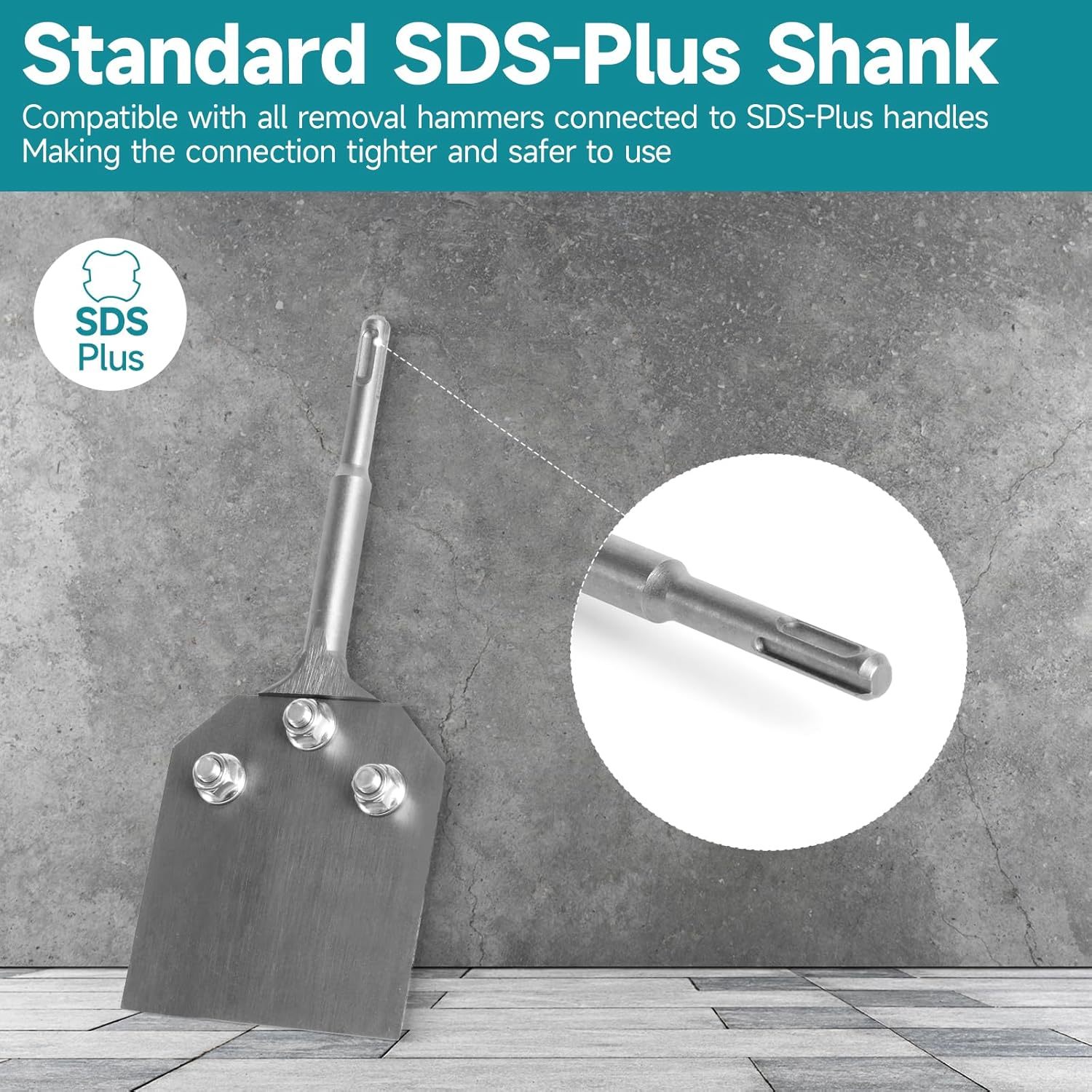 4 Inch Wide SDS-Plus Shank Floor Scraper Chisel, Tile & Thin-set Scaling - 4 In. x 10 In. Alloy Steel Bit Chisel for Cleaning Thin-set Mortar Tile Adhesive