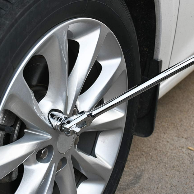 1/2-Inch and 3/8-Inch Drive Dual-drive 24-Inch Breaker Bar Flex Handle