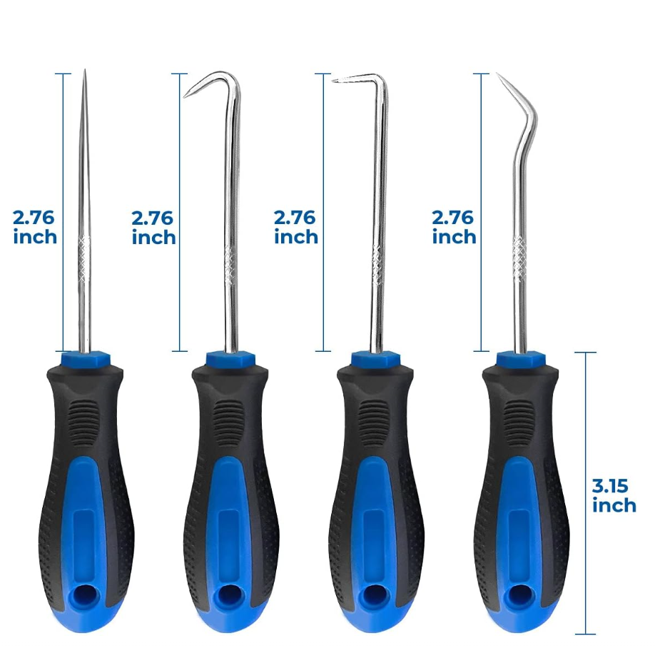 Precision Hook and Pick Set for Automotive | 4-Piece Hand Tools