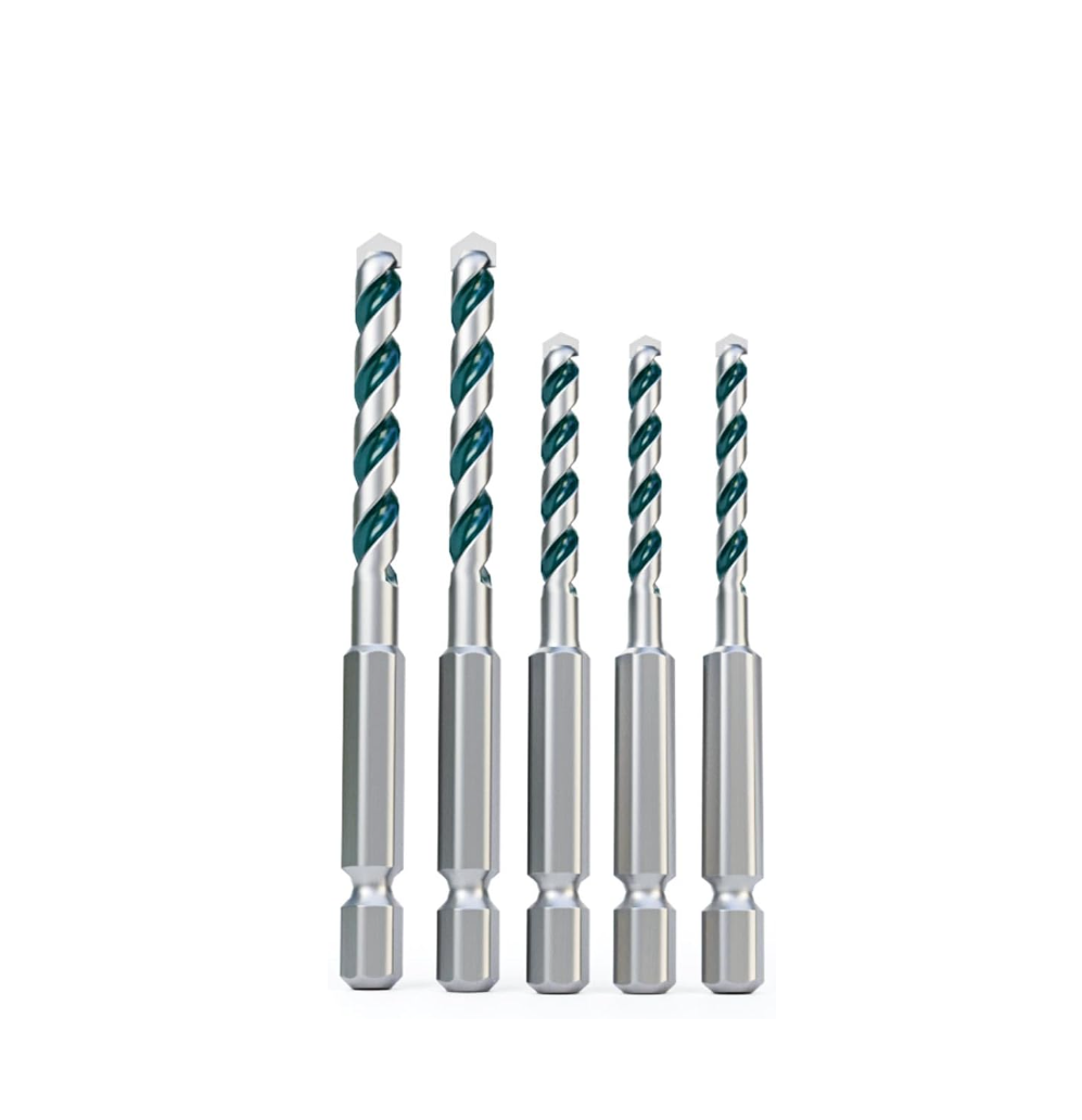 Concrete Drill Bit Set, Carbide Brick Drill Bit, Cement Drill Bit Set for Impact Driver, Tools for Brick Concrete Stone Metal Wood Plastic