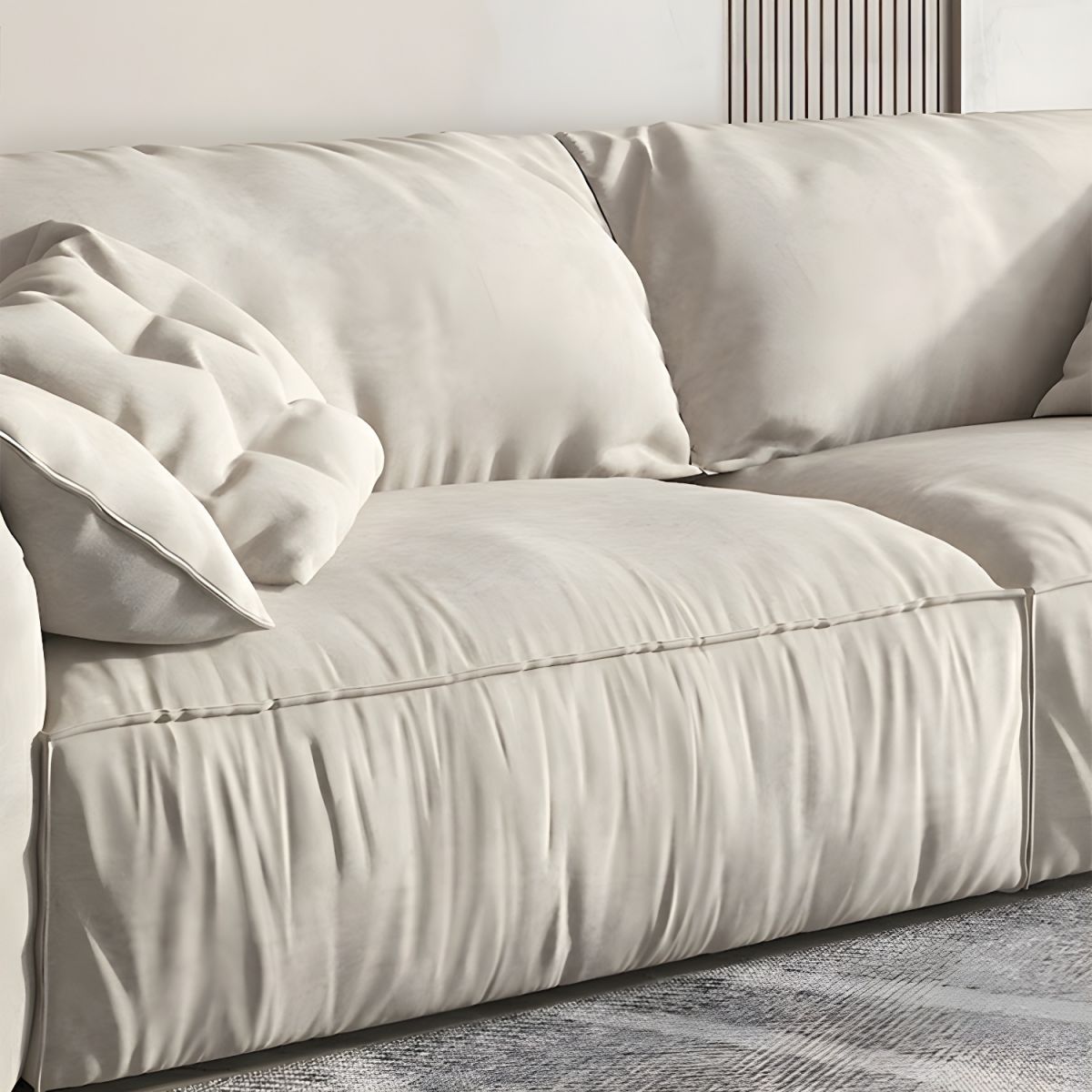 33.46" High Pillow Top Arm Sofa with Tight Back Microfiber for Living Room