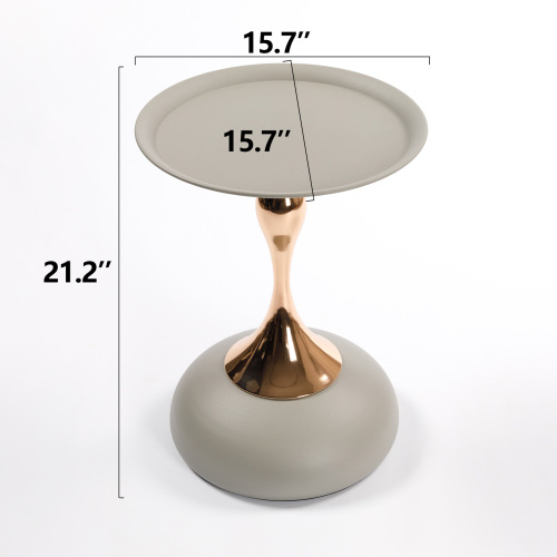 JPJPUU Mermaid Tail End Coffee Table Round Side Table, Modern Metal Pedestal Table, Minimalist Accent Table for Small Spaces
