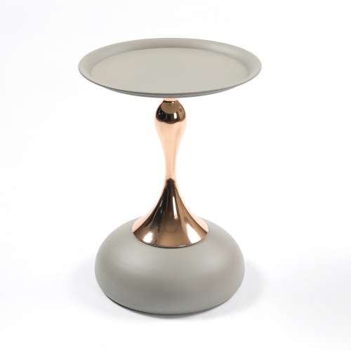 JPJPUU Mermaid Tail End Coffee Table Round Side Table, Modern Metal Pedestal Table, Minimalist Accent Table for Small Spaces