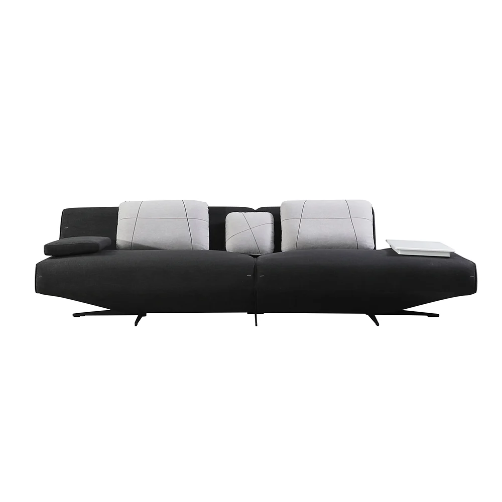 102" Deep Gray Modular Armless 4 Seaters Sofa Linen Upholstery for Living Room