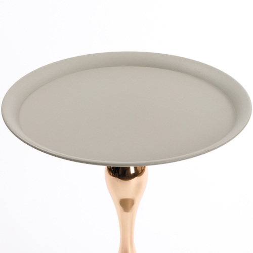 JPJPUU Mermaid Tail End Coffee Table Round Side Table, Modern Metal Pedestal Table, Minimalist Accent Table for Small Spaces
