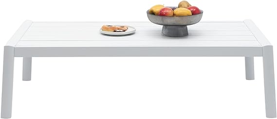 Outdoor Patio Coffee Table All-Weather Aluminum Rectangle Coffee Tables for Garden Backyard Contemporary End Tables