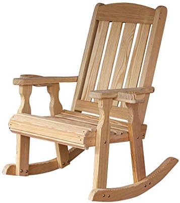 Heavy Duty 600 Lb Mission Pressure Treated Rocking Chair with Cupholders (Unfinished)