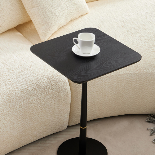 JPJPUU MDF with metal feet, square, located in living space and lounge area, coffee table, computer desk, black, 15.74"D x23.77"H