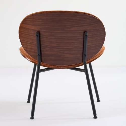 JPJPUU Mid-Century Modern Shell Chair Single Side Chair Tripod, Orange fabric Lounge Chair in Walnut Finish Comfortable Backrest