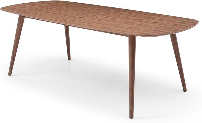 70.9" Oval Wood Dining Table, Mid Century Modern Kitchen Rectangular Wood Table