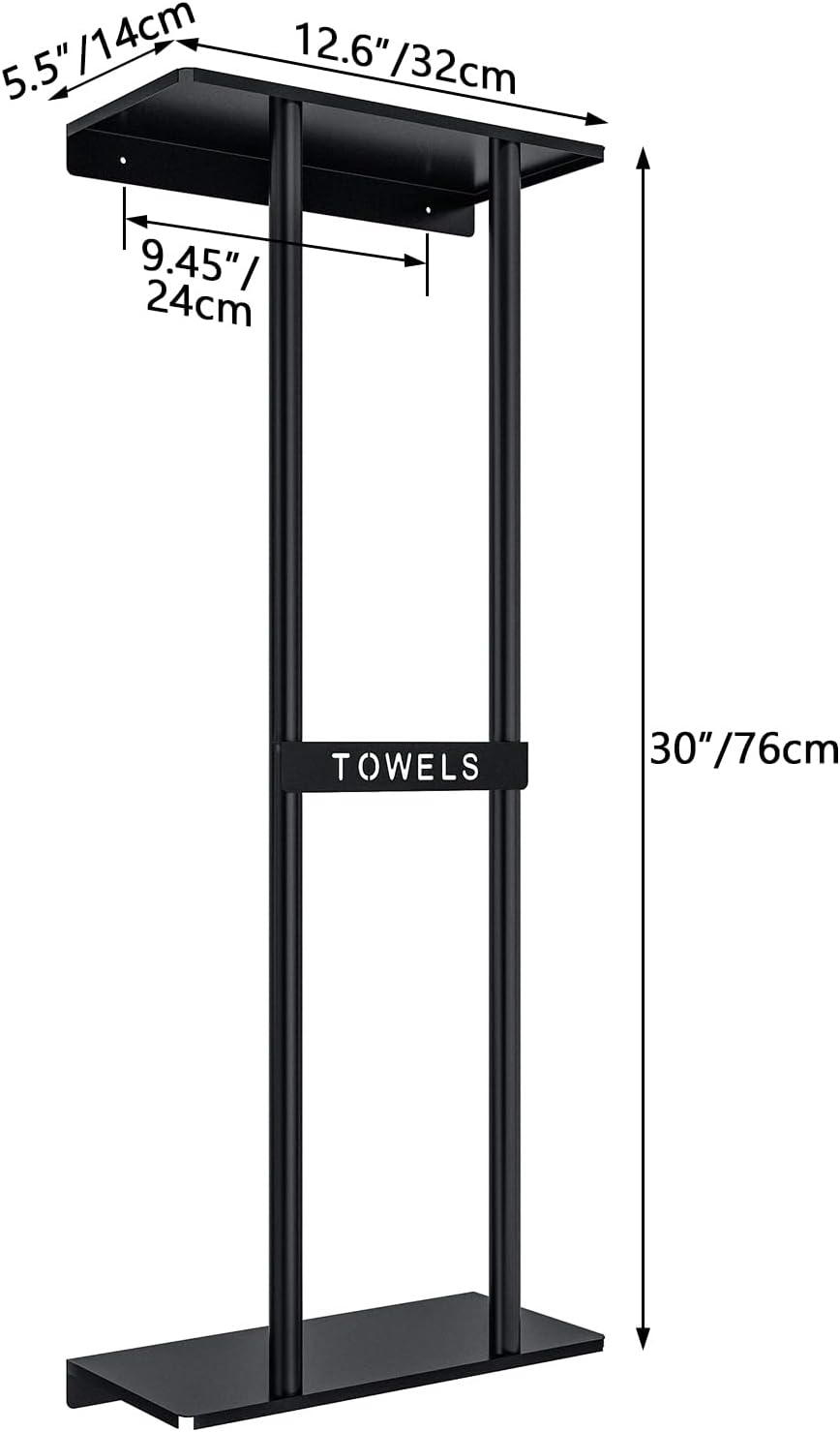 Bathroom Towel Storage Rack, Towel Racks for Bathroom Wall Mounted 30 inch with Shelf Can Holds 6 Large Towels