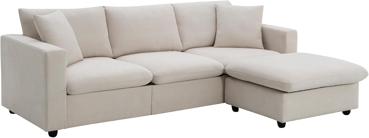 100.4" Sectional Sofa for Living Room, Modern L-Shaped 3-Seat Couch