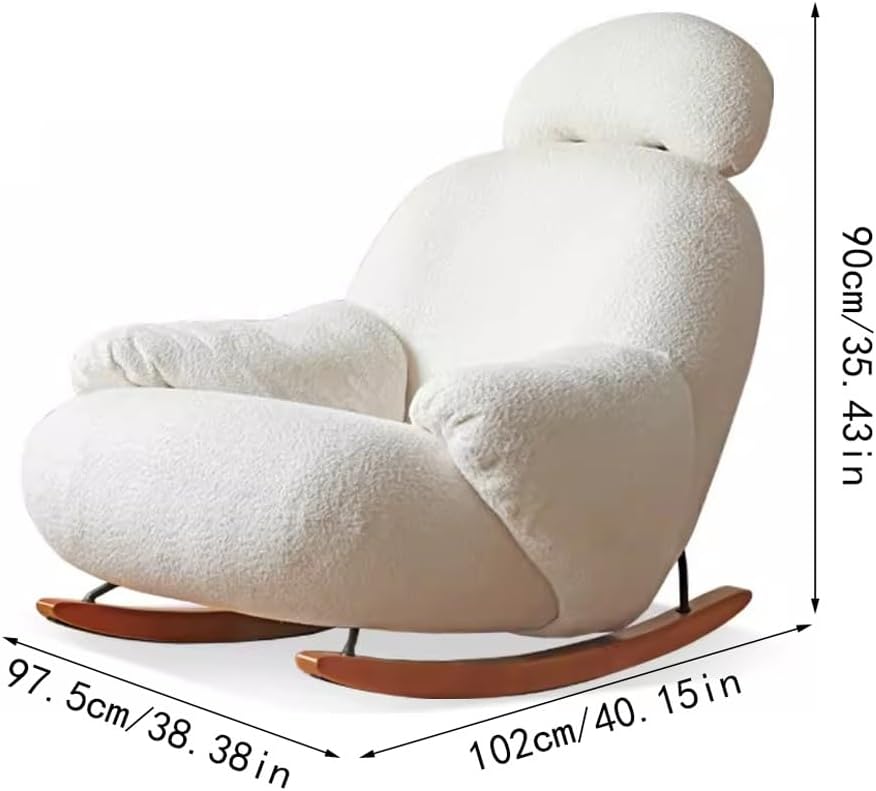 Couch for Living Room Lamb Velvet Sofa Chair Nordic Living Room White Leisure Rocking Chair