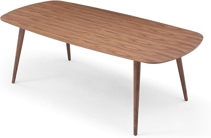 70.9" Oval Wood Dining Table, Mid Century Modern Kitchen Rectangular Wood Table